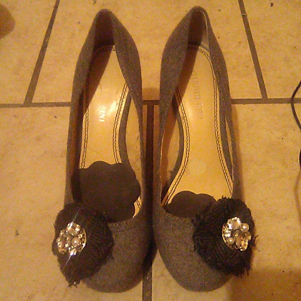 GIANNI,BINI GREY WOOL HEELS